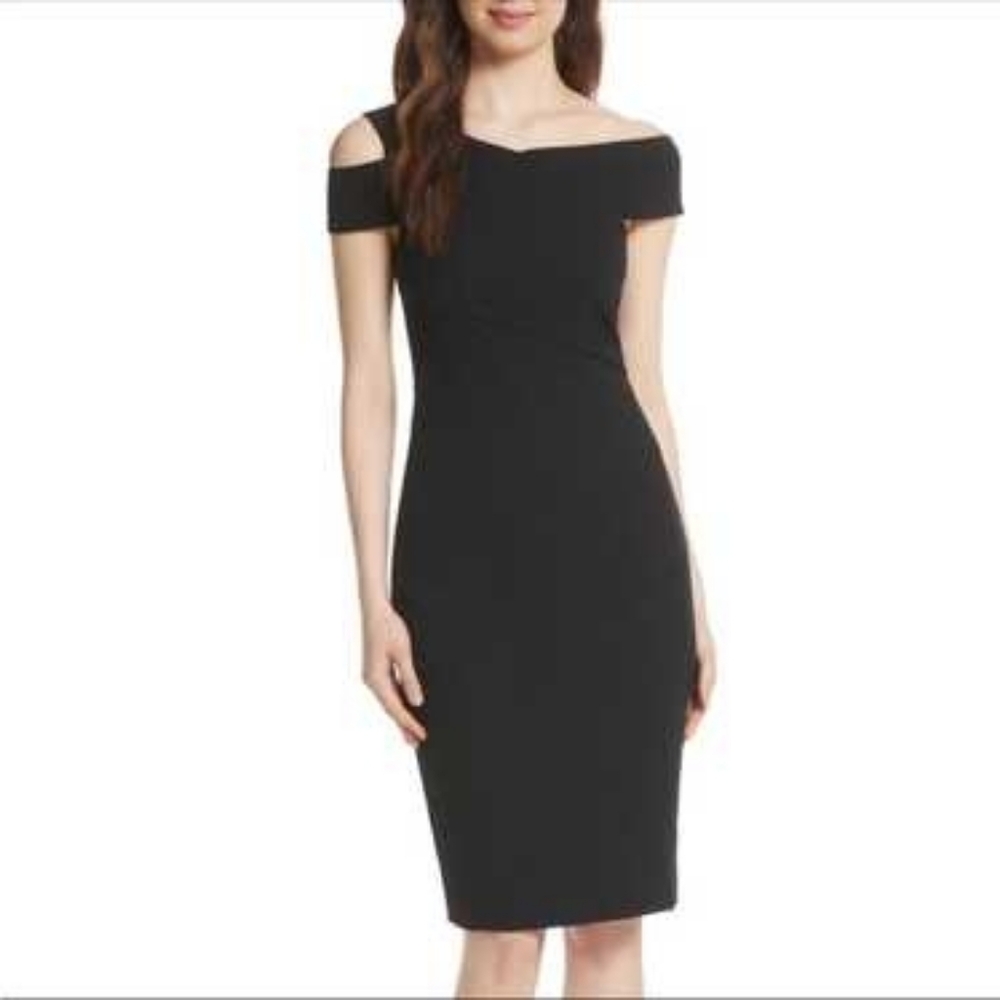 Ted Baker Yandal Black One Shoulder Asymmetrical Dress